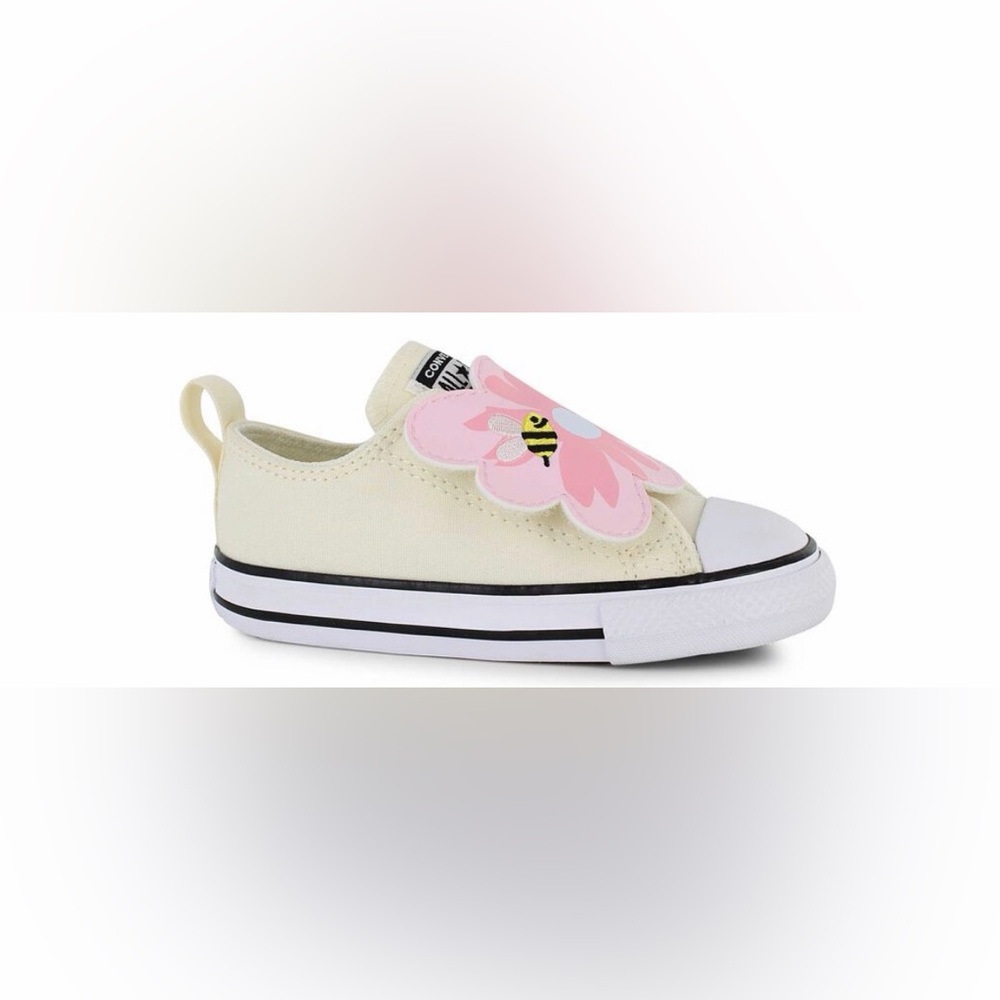 Converse Chuck Taylor All Star One Strap-Size 6 Sneakers with Pink Flower Detail